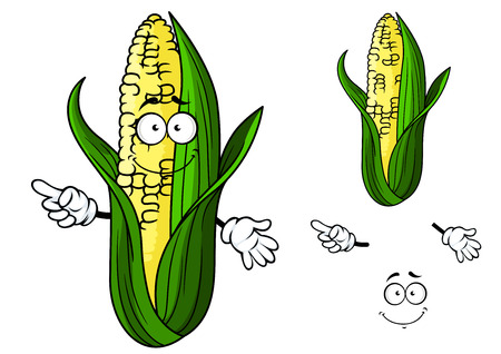 Colorful smiling fresh vegetable in cartoon style for vegetarian nutrition or another food designのイラスト素材