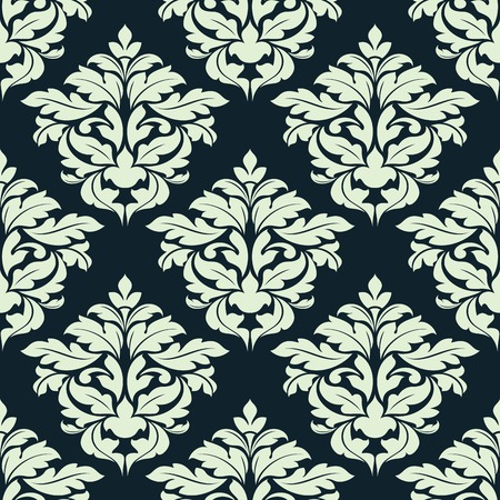 Beige floral damask seamless pattern on dark background for interior designのイラスト素材