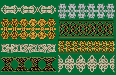 Celtic linear borders and ornaments for any vintage or decorative designのイラスト素材
