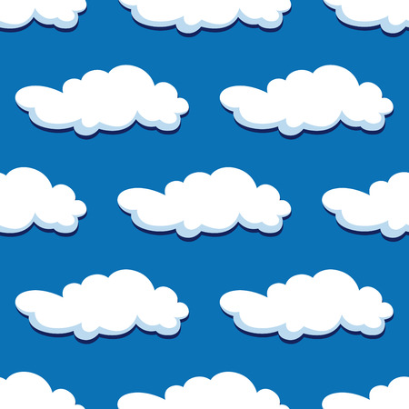 Blue cloudy sky seamless pattern for nature or background designのイラスト素材