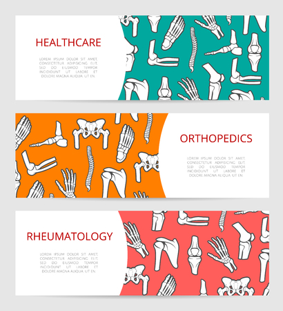 Medical Banner Template Set For Orthopedic Surgery Rheumatology