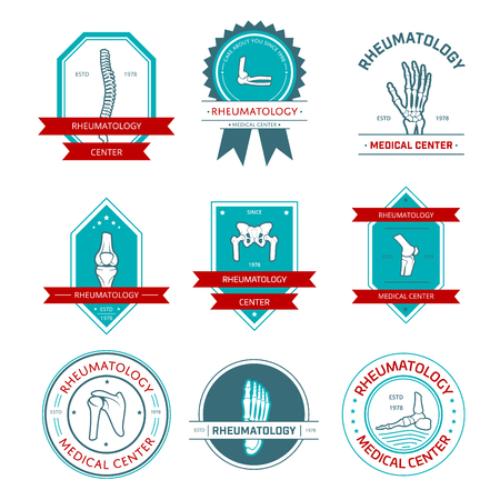 Rheumatology and orthopedics medical center badge set.のイラスト素材