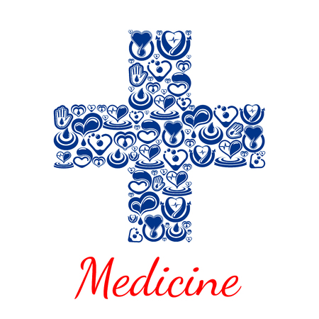 Medicine poster of cross symbol heartsのイラスト素材