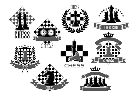 Vector chess icons for game club contestのイラスト素材