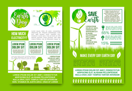 Earth Day vector green energy and nature ecologyのイラスト素材