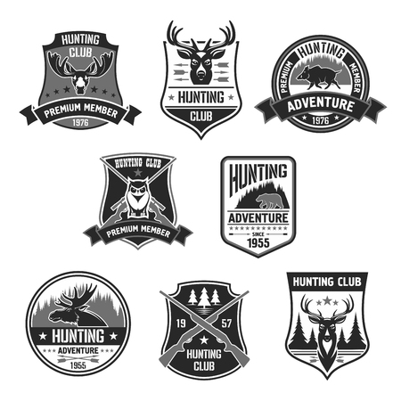 Vetor badges for hunter club or hunting adventureのイラスト素材