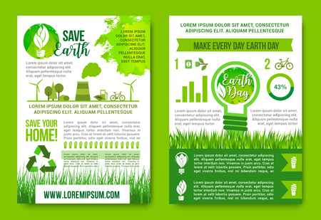 Earth Day infographics vector green energy conceptのイラスト素材