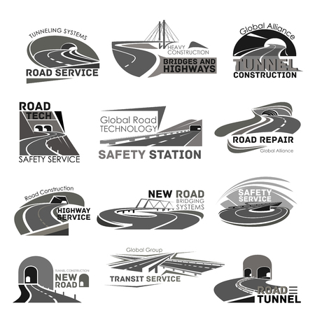 Vector icons of safety road construction serviceのイラスト素材