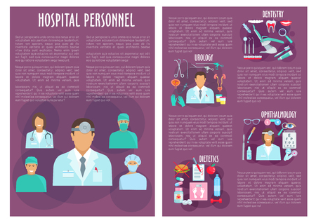 Medical personnel, doctor, nurse brochure designのイラスト素材