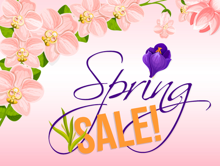 Sale vector poster for spring holiday discountのイラスト素材