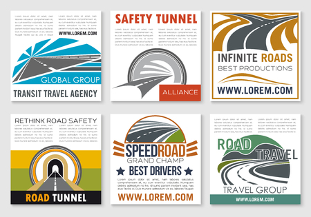 Road travel and traffic safety flyer templateのイラスト素材