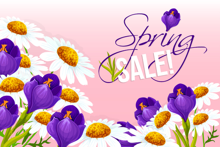 Sale poster of springtime vector floral designのイラスト素材