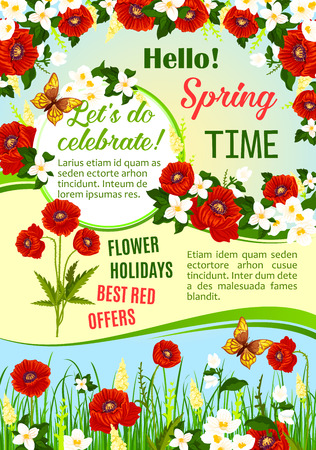 Spring sale special offer floral poster designのイラスト素材
