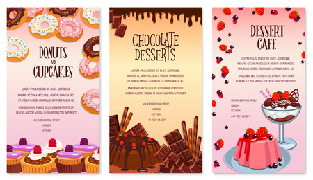 Vector desserts menu template for bakery or cafeのイラスト素材