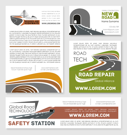 Vector safety road construction service postersのイラスト素材