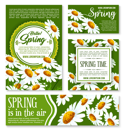 Hello Spring, springtime holiday banner templateのイラスト素材