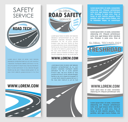 Vector safety road construction service bannersのイラスト素材