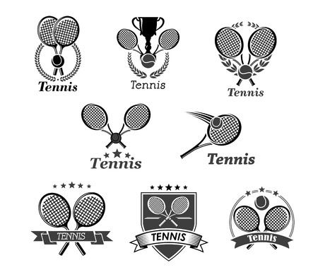 Tennis vector icons for tournament award badgesのイラスト素材