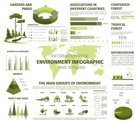 Vector infographic for forest and green natureのイラスト素材