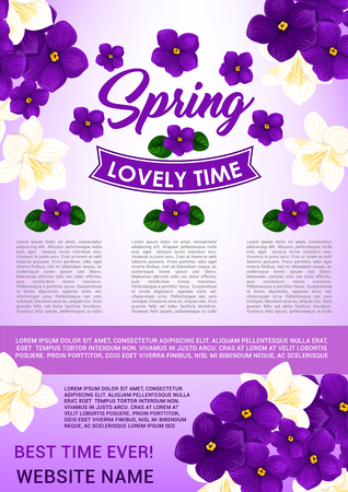 Hello Spring floral poster template designのイラスト素材