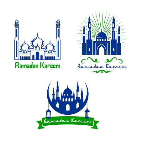 Vector Greeting icons for Ramadan Kareemのイラスト素材