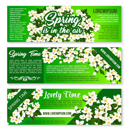 Spring flower bunch banner, flyer template designのイラスト素材