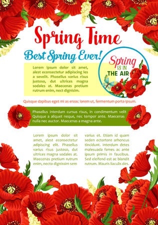 Spring season flower greeting poster templateのイラスト素材