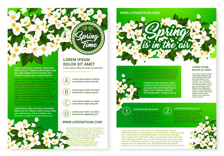 Spring flower greeting poster and flyer templateのイラスト素材