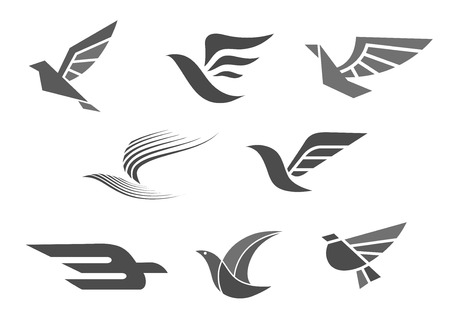 Vector Business brand icons of bird wingsのイラスト素材