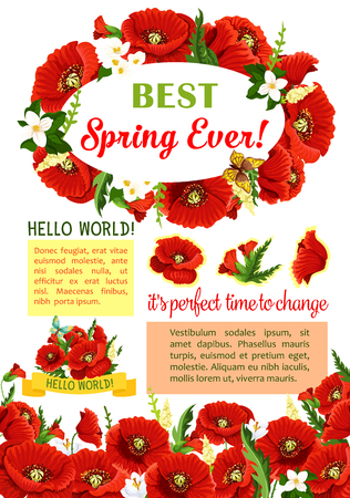 Spring flower wreath for poster template designのイラスト素材