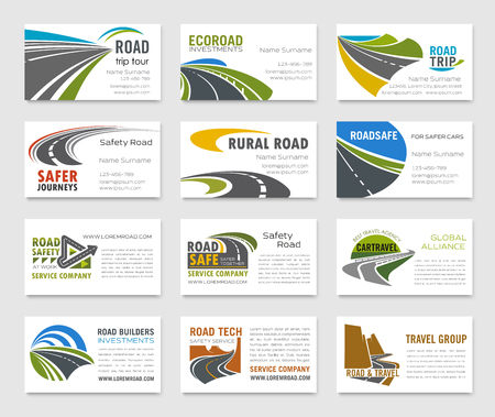 Business card template with road and highwayのイラスト素材