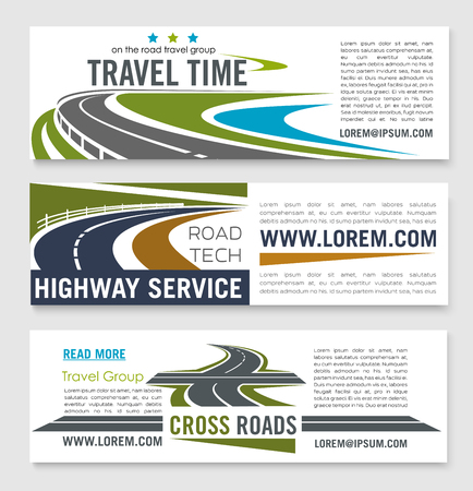 Road travel and highway service banner templateのイラスト素材