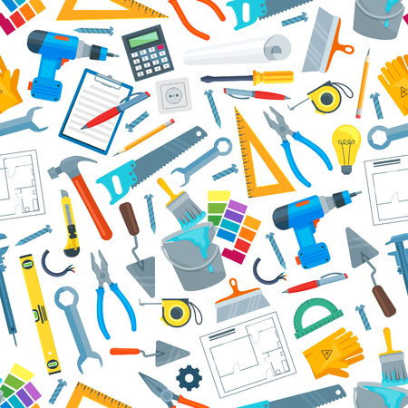 Repair tool and equipment seamless patternのイラスト素材