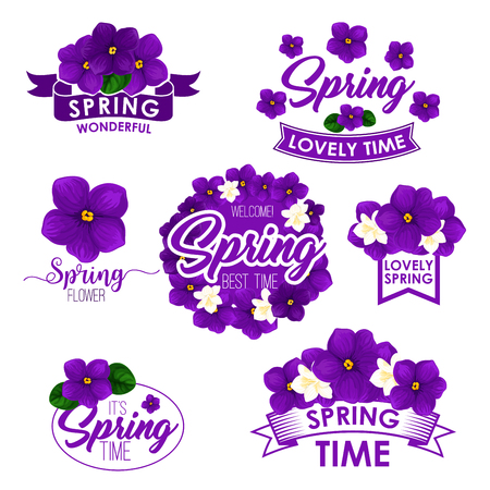Vector Springtime greeting quotes flowers designのイラスト素材