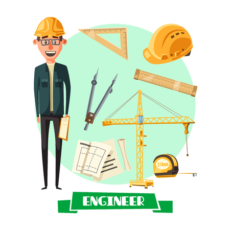 Engineer with tool icon for profession designのイラスト素材
