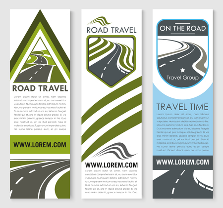 A Vector banners set for road travel companyのイラスト素材