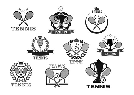 Vector icons for tennis club or tournament awardsのイラスト素材
