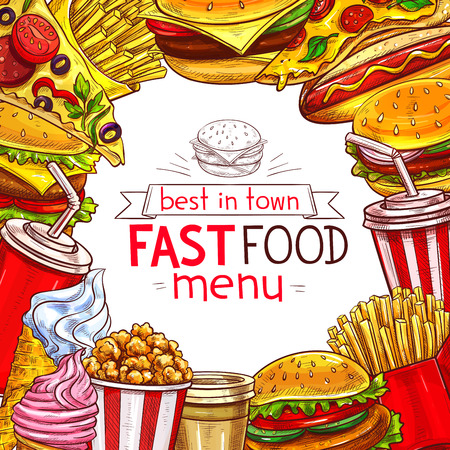 A Vector fast food menu for fastfood restaurantのイラスト素材