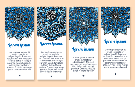 A Vector banners Paisley or Mandala ornamentsのイラスト素材