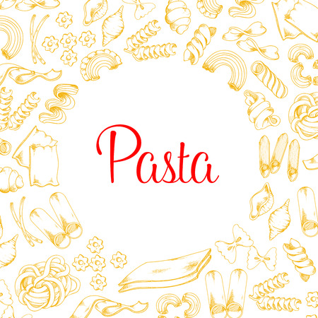 Poster of pasta for Italian cuisine vector designのイラスト素材