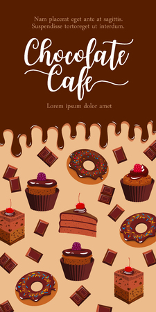 Vector banner for chocolate desserts cafeのイラスト素材
