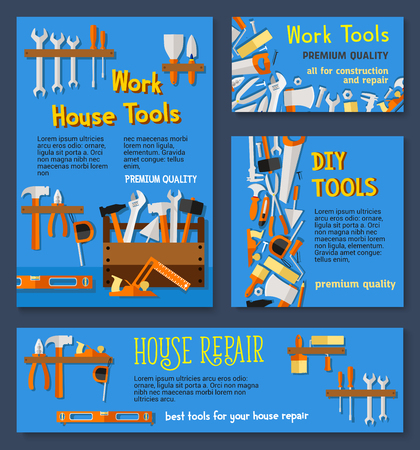 Vector templates of house repair work toolsのイラスト素材