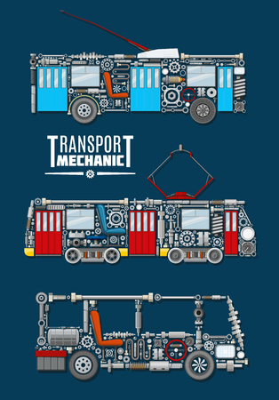 Vectro transport mechanics and mechanismsのイラスト素材
