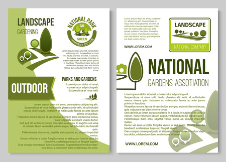 Landscape design and gardening poster templateのイラスト素材