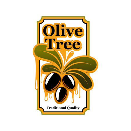 Black olives vector icon template for olive oilのイラスト素材