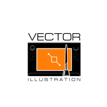 Design studio vector icon of digital drawing padのイラスト素材