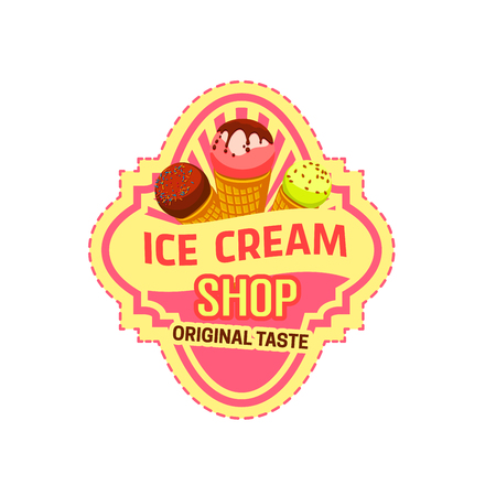 Vector dessert icon for ice cream shopのイラスト素材