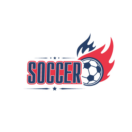 Soccer ball fire vector football team club iconのイラスト素材
