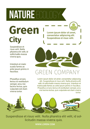 Green nature and eco environment posterのイラスト素材