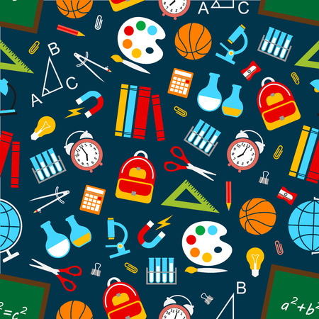 School science vector seamless patternのイラスト素材